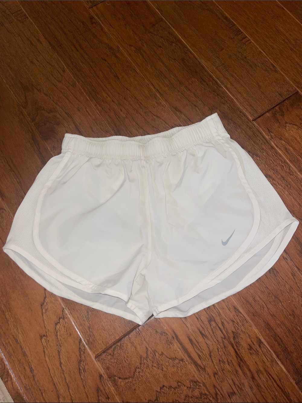 Nike Women’s White Athletic Running Shorts with Subtle Swoosh